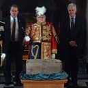 The Stone of Destiny is displayed during a Beating Retreat ceremony at Edinburgh Castle (Picture: Mike Boyd/pool)