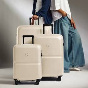 You can get designer Antler suitcases for 20% less on Amazon. Sizes available include medium, large and cabin, and there's a three-piece set.