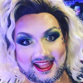 Nathan Sparling as drag act Nancy Clench