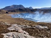 Fire crews and estate staff tackled a wildfire in Assynt. Picture: Assynt Foundation