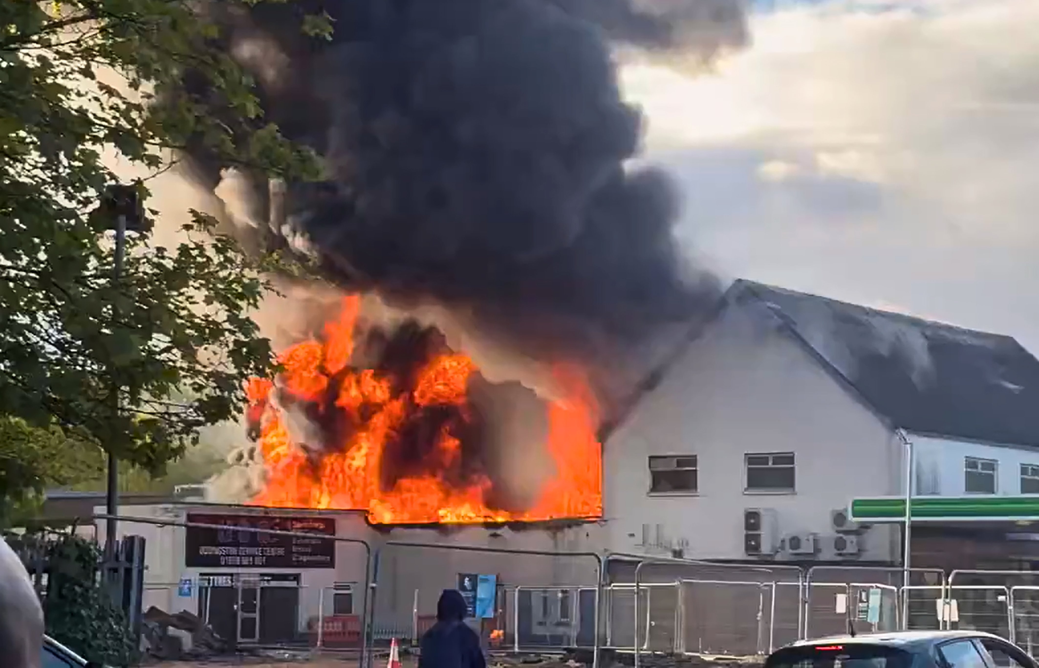 Road open following fire at garage in South Lanarkshire
