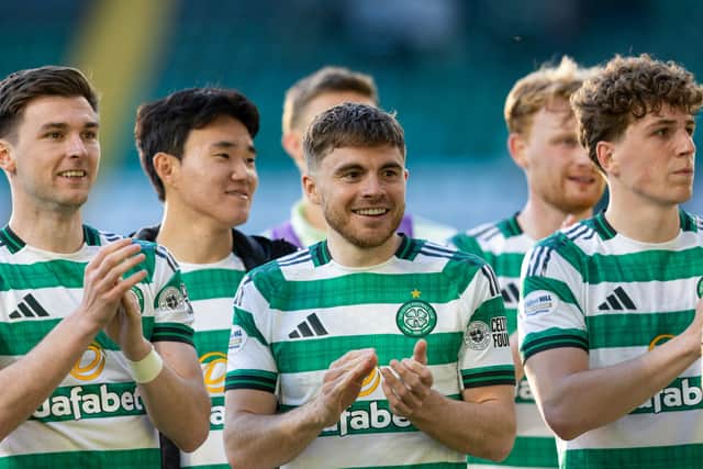 James Forrest, centre, was given a one-year extension to his Celtic contract last week.