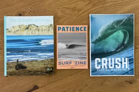 Print surf publications fit for the 21st century, from left: The Surfer’s Journal, Patience and Crush