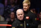 John Higgins during his match against Neil Robertson on day 11 of the Halo World Snooker Championship 2026.