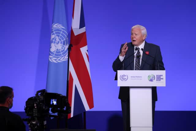 Sir David Attenborough delivers a memorable speech at the opening ceremony of the United Nations' COP26 climate conference in Glasgow in 2021 (Picture: Yves Herman/WPA pool)