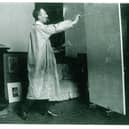 Samuel Peploe in his studio.