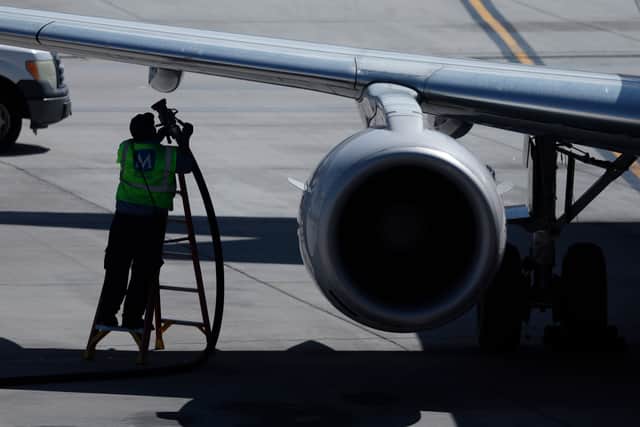 As fuel prices continue to rise amid war in Iran, airlines around the world are canceling flights and scaling back routes due to jet fuel shortages and surging prices. Picture: Justin Sullivan/Getty Images