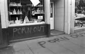 Edinburgh's answer to Hamburg's Reeperbahn attracted some opposition over the years, as this graffiti from 1990 shows