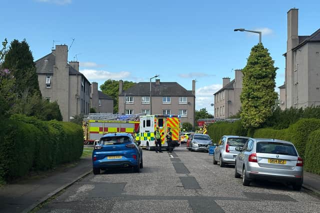 Emergency services are on the scene of a blaze in Whitson Road, Balgreen.