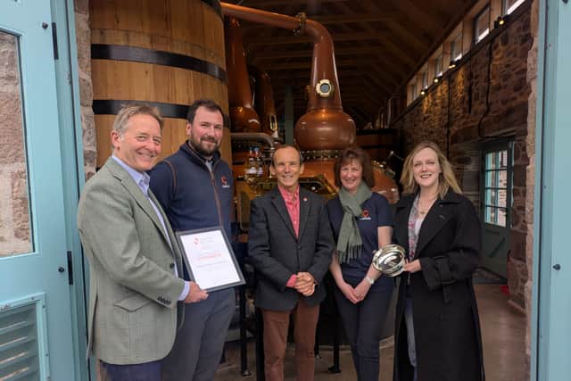 Festival chairman Henry Angus; distillery manager Euan Christie; Cabrach Trust founder Grant Gordon; Lorraine McBain and Rosalind Erskine