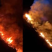 Firefighters have worked through the night to tackle a wildfire near the Forth Bridge