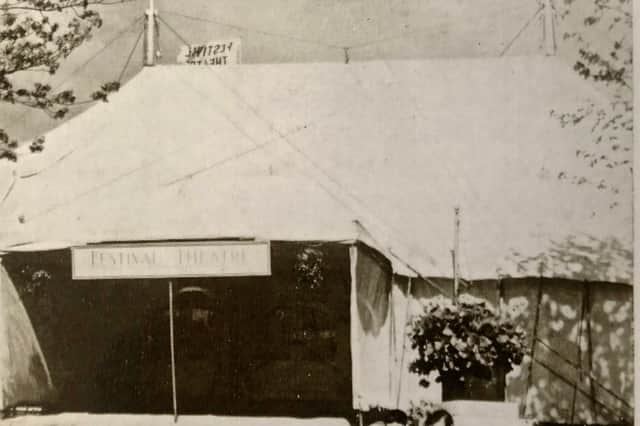 The original Pitlochry Theatre in a tent.