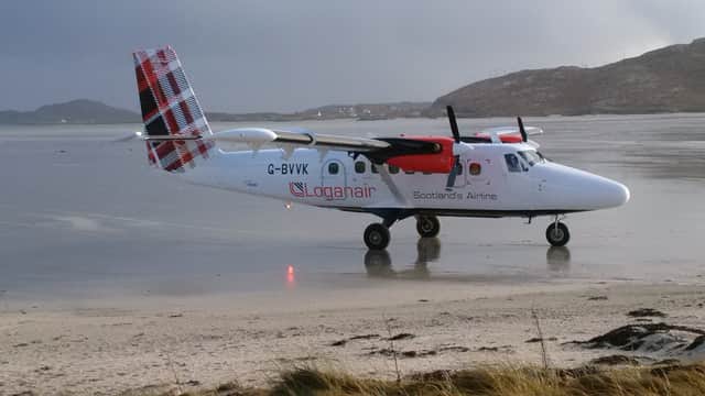 Loganair's Barra route with its beach runway is among those excluded from fuel surcharges