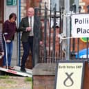 John Swinney and his wife Elizabeth exit a polling station