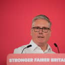 Keir Starmer during his speech on Monday morning