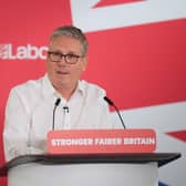 Keir Starmer during his speech on Monday