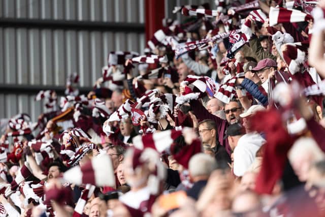 Hearts fans will be hoping for a title party when they host Falkirk at Tynecastle on Wednesday. (Photo by Craig Foy / SNS Group)