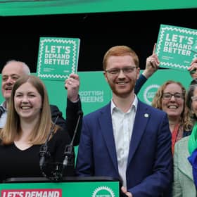 Scottish Green co-leaders Gillian Mackay and Ross Greer, along with Mark Ruskell MSP, Lorna Slater MSP and Ariane Burgess MSP.