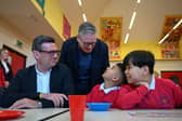 Keir Starmer and Manchester Mayor Andy Burnham during a visit to a primary school in Ashton-under-Lyne, Greater Manchester (Picture: Paul Ellis/pool)
