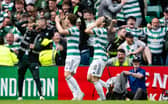 Daizen Maeda, right, shows his anguish after his Celtic goal was ruled out for offside.