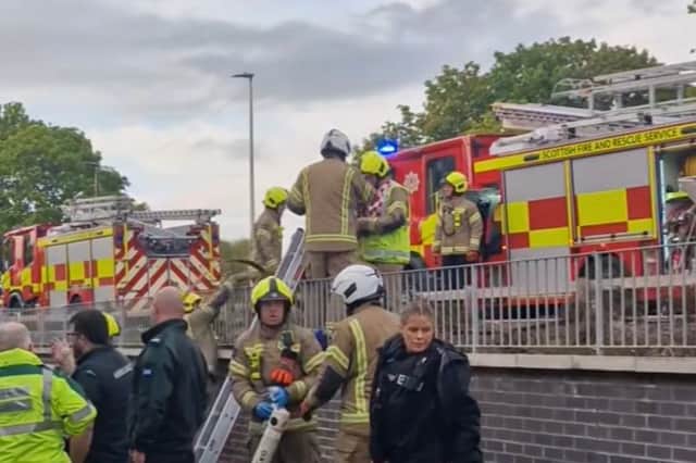 Three fire engines were dispatched to the Newtongrange street on Sunday evening