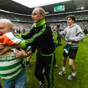 Martin O'Neill has defended Celtic fans over their decision to invade the pitch during Saturday's win over Hearts at Parkhead. Cr: SNS Group.