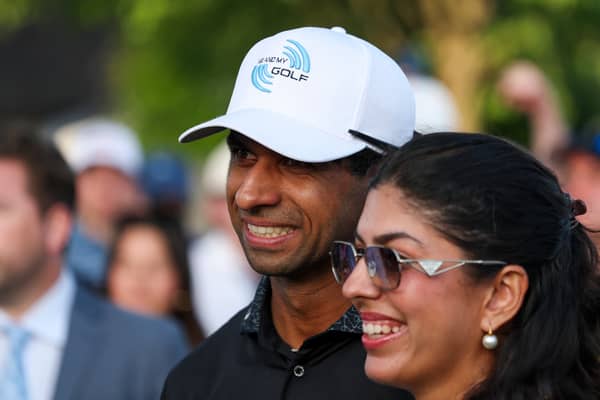New PGA champion Aaron Rai pictured with his wife Gaurika Bishnoi, a professional golfer hserself 