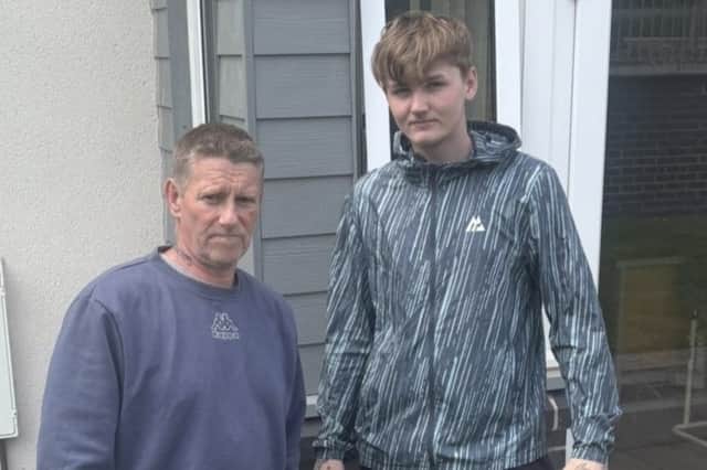 Kaiden McCann, 19, ran into the smoke-filled flat to rescue the man while his girlfriend's dad George alerted emergency services