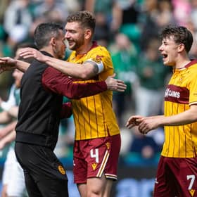 Motherwell's Paul McGinn, Liam Gordon and Tom Sparrow (L-R) 