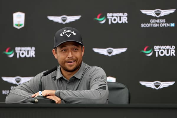  Xander Schauffele, the 2022 winner, talks to the media during a press conference prior to last year’s Genesis Scottish Open 