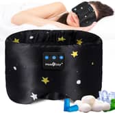 The Musicozy Bluetooth sleep mask combines built-in speakers with blackout eye coverage for sleep and travel use.