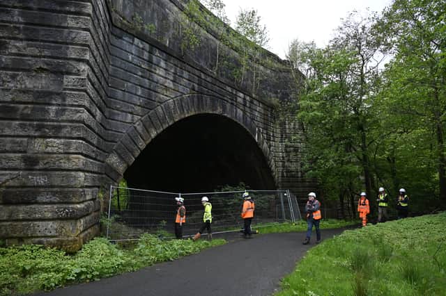 The Kelvin Aqueduct arch where the leak occurred has been cordoned off
