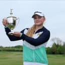 St Andrews golfer Carly McDonald shows off the trophy after winning The R&A Girls U16 Amateur Championship at Gog Magog last month