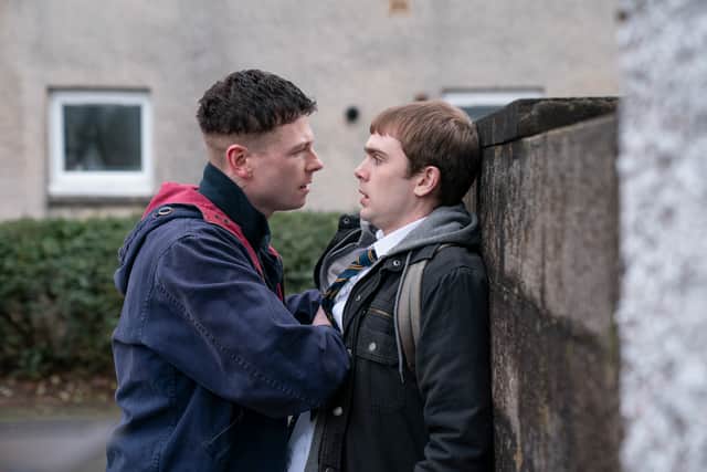Mitchell Robertson, right, with Stuart Campbell as young Niall and Ruben in Half Man.