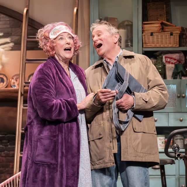 Maureen Lipman and John Middleton break into song in Allegra.