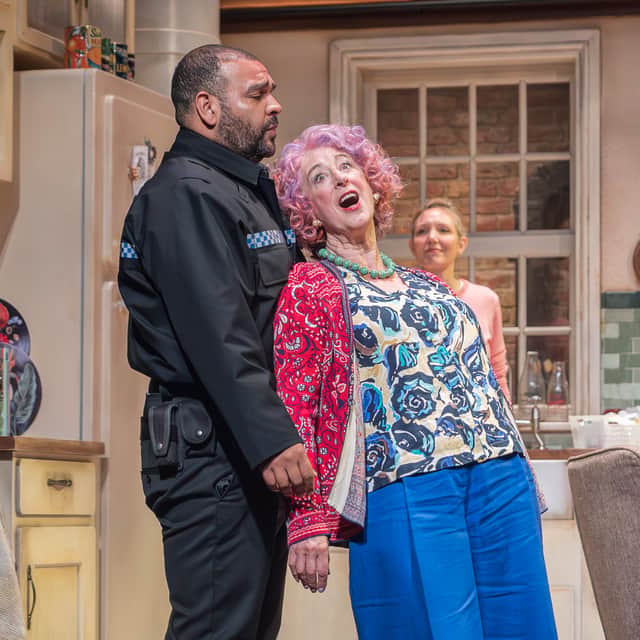 Maureen Lipman with Bailey Patrick and Elizabeth Bower in Allegra.