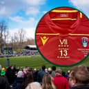 The Greenyards Melrose and (inset) the commemorative shirt to be worn by Watsonians at the 2026 tournament in honour of the late Scott Hastings. (Pics: SNS and Heriot FC)