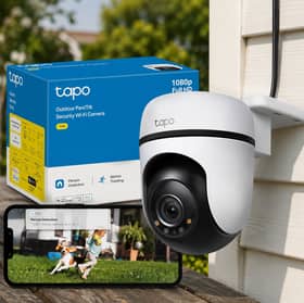 The Tapo TC40 outdoor security camera features 360-degree coverage and motion tracking for home monitoring