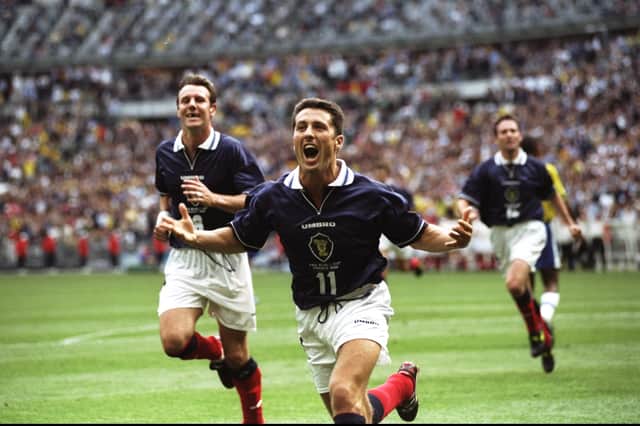 John Collins scored Scotland's opening goal at the World Cup.