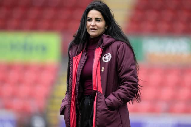 Ex-Hearts head coach Eva Olid is to take over Manchester United Women. (Photo by Paul Byars / SNS Group)