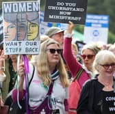 Protesters outside the Scottish Parliament in Edinburgh call on the government to enforce the Supreme Court ruling on gender in September 2025