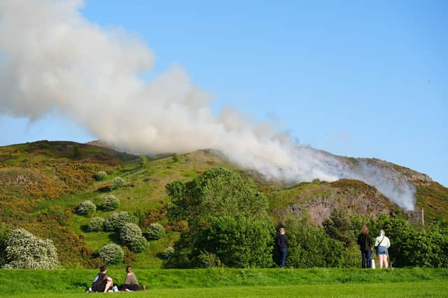 A view of smoke rising as residents enjoy the bank holiday sunshine