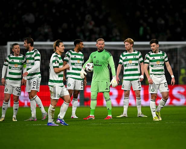 Celtic goalkeeper Kasper Schmeichel (centre) has retired due to injury.