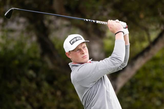 Panmure assistant professional Dominic Bradburn pictured in action during last year's Ramsdens Currency Scottish PGA Championship at Scotscraig