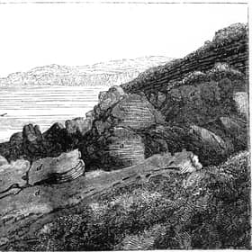 An illustration from A Manual of Elementary Geology, by Charles Lyell, 1852, showing ‘Hutton’s Unconformity’ at Siccar Point in the Scottish Borders