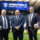 SFA Vice President Andrew McKinlay, President Mike Mulraney and CEO Ian Maxwell at Hampden on Thursday.  (Photo by Alan Harvey / SNS Group)