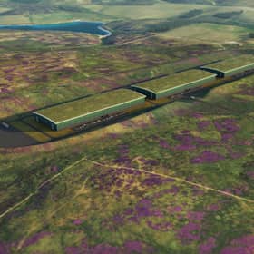 Visualisation of Data Centre located on the Roxburgh Estate, just south of the Watch Fly Reservoir in the hills south east of Edinburgh, UK. 