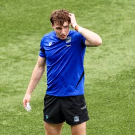 Jamie Dobie during a Glasgow Warriors training session at Scotstoun Stadium, on June 1. He has not played since injuring his shoulder playing for Scotland against England on February 14.