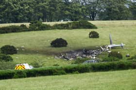 The scene of the crash in Sourton Down, near Okehampton