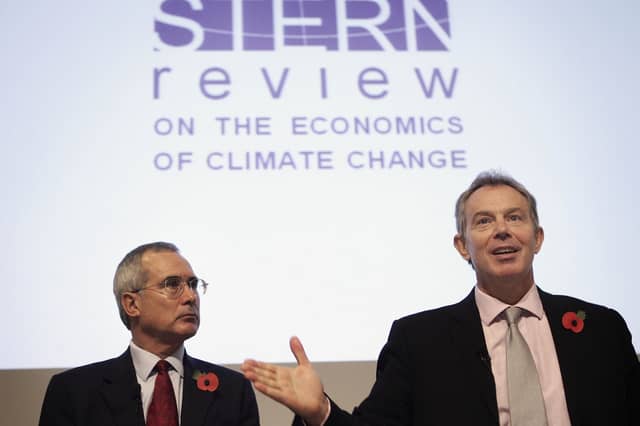 Tony Blair's views on net zero are at odds with those of the leading economist Professor Nicholas Stern, left, who carried out a landmark review of the economics of climate change for the UK Government in 2006 (Picture: Peter Macdiarmid)